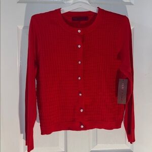 Love Scarlett Vibrant Red Cardigan Sweater